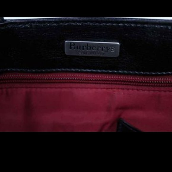Burberry Striped Wool and Leather Trim Tote with Pouch by Burberry - Picture 6 of 8